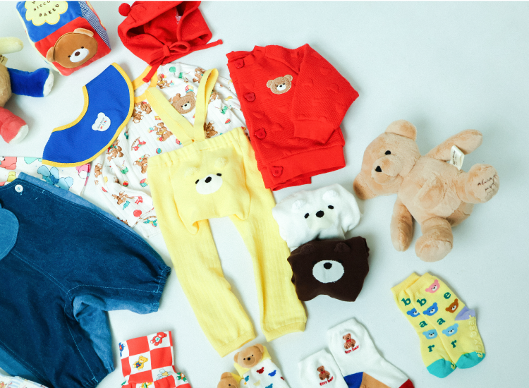 apres les cours tiny bear Palette アプレレクール　ベビー　タイニーベア パレット　カラフルでおしゃれなベビー服