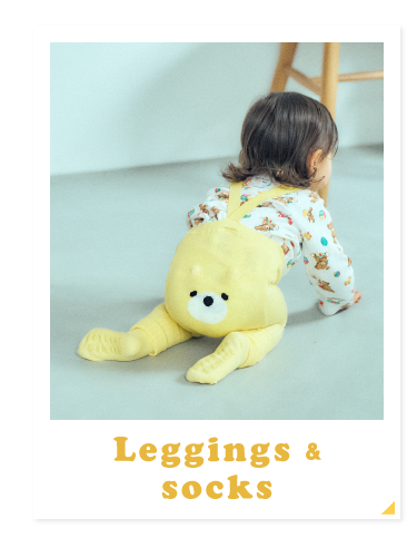 レギンス・靴下　apres les cours tiny bear Palette アプレレクール　ベビー　タイニーベア パレット　カラフルでおしゃれなベビー服