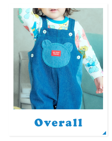 オーバーオール　サロペット apres les cours tiny bear Palette アプレレクール　ベビー　タイニーベア パレット　カラフルでおしゃれなベビー服