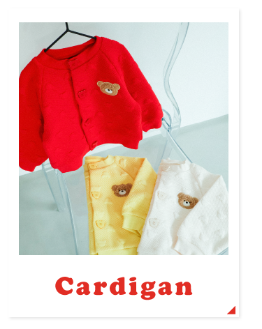カーディガン　軽羽織　apres les cours tiny bear Palette アプレレクール　ベビー　タイニーベア パレット　カラフルでおしゃれなベビー服