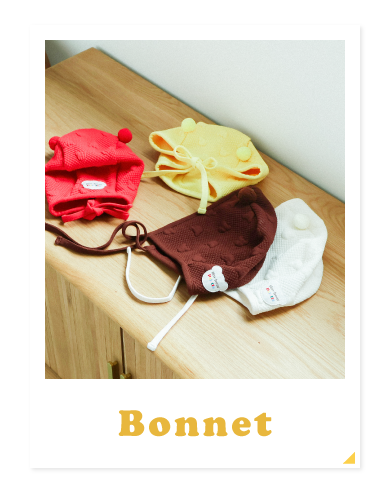帽子　ボンネット　apres les cours tiny bear Palette アプレレクール　ベビー　タイニーベア パレット　カラフルでおしゃれなベビー服