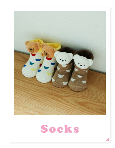 靴下　apres les cours tiny bear Palette アプレレクール　ベビー　タイニーベア パレット　カラフルでおしゃれなベビー服