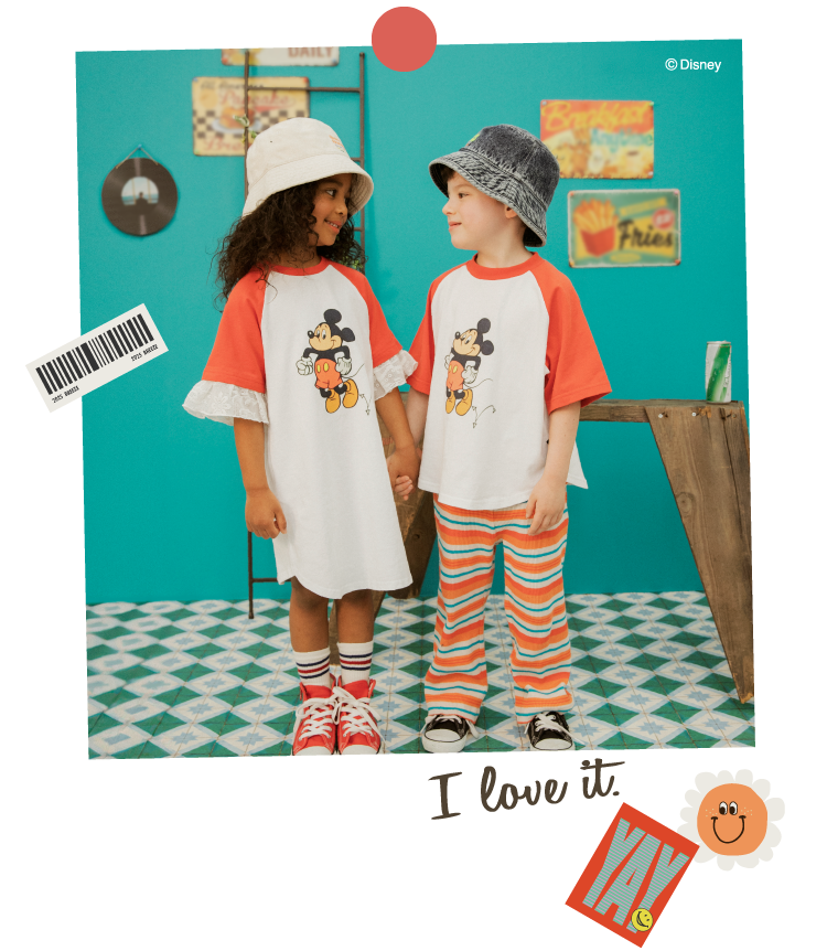 レトロなディズニーのリンクコーデ