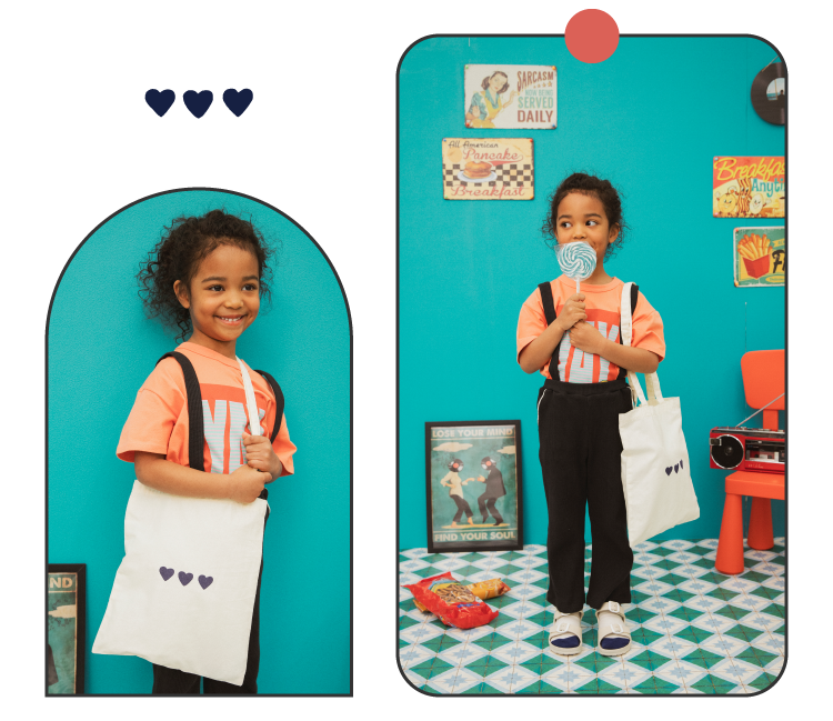 ブリーズのアメリカンレトロシティトートバックの女の子コーディネート