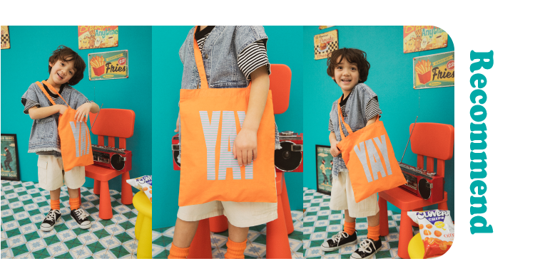 ブリーズのアメリカンレトロシティトートバックの男の子コーディネート