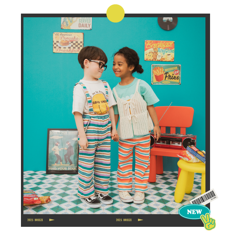 ブリーズのアメリカンレトロシティサスペンダーパンツのリンクコーディネート