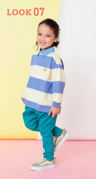 ボーダーがおしゃれな春のキッズコーディネート
