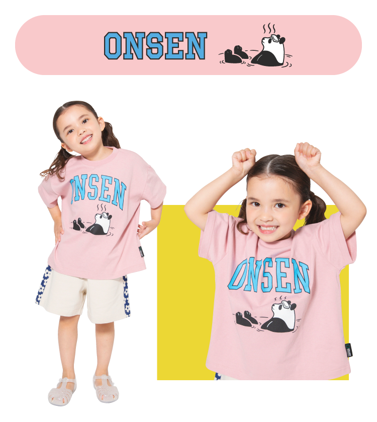 温泉パンダのTシャツ 半袖 女の子