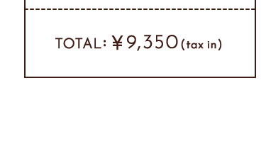 TOTAL￥9,350taxin