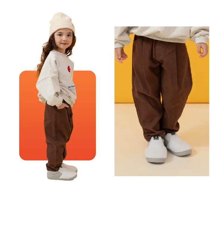 裏起毛ワイドタックパンツ