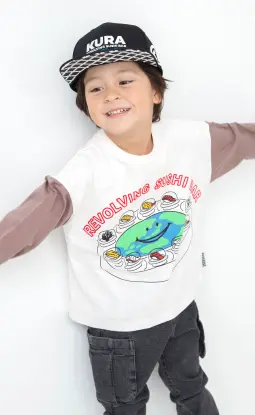 4柄4色Tシャツ オフホワイト 着用イメージ前