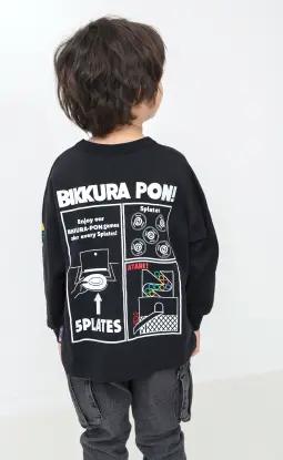 4柄4色Tシャツ ブラック 着用イメージ後ろ