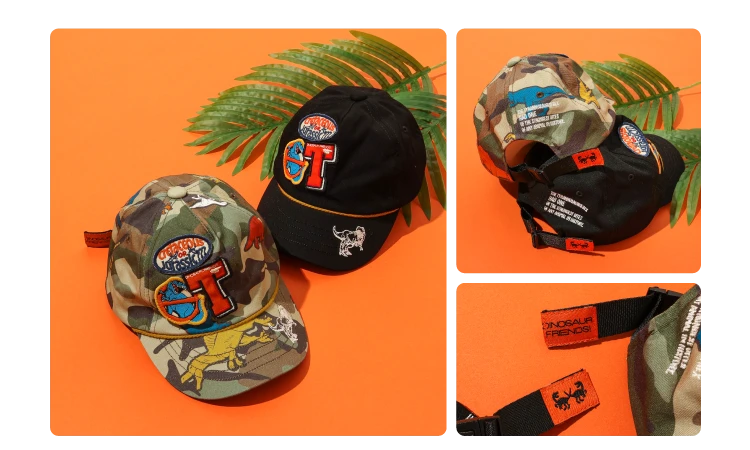 恐竜ワッペンキャップ 3,300(税込)