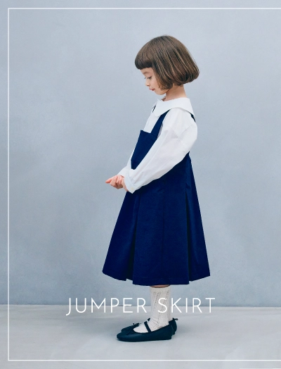 p.premier ピードットプルミエのネイビーのフォーマルスタイル　ジャンパースカートで女の子におすすめ