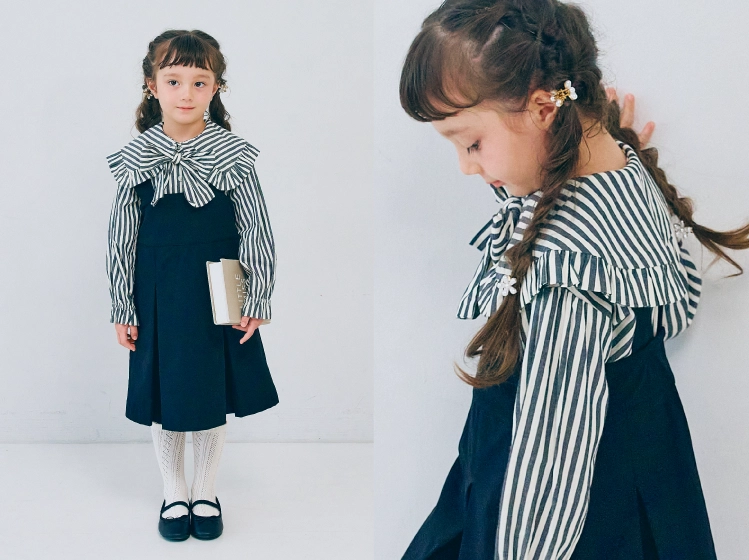 p.premier ピードットプルミエのブラックのフォーマルスタイル　セットアップ